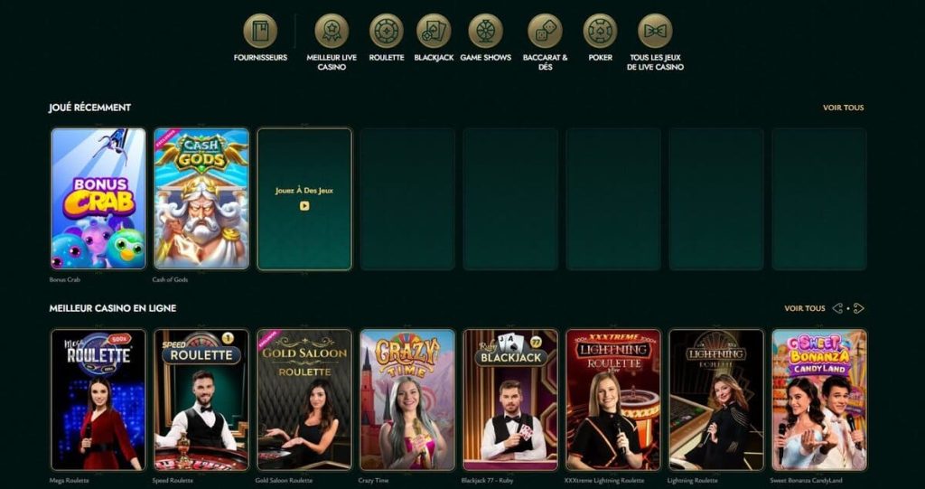 jeux live cashed casino